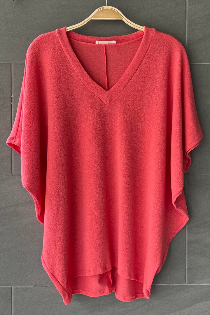 Jolie Slouchy Dolman Tee (Coral)