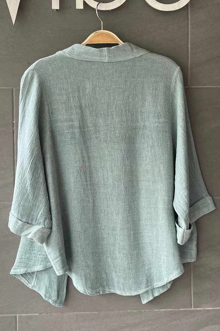 Meo Linen Savona Cardigan (Light Teal)