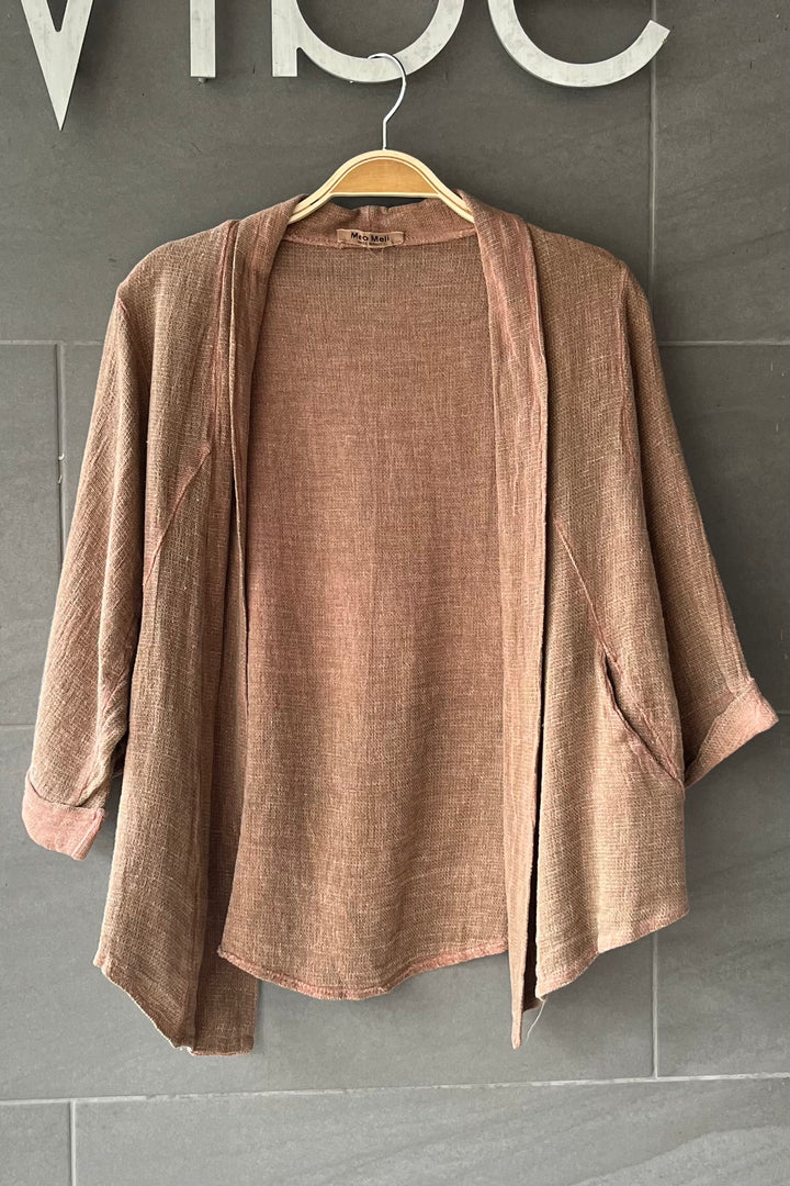 Meo Linen Savona Cardigan (Brown)