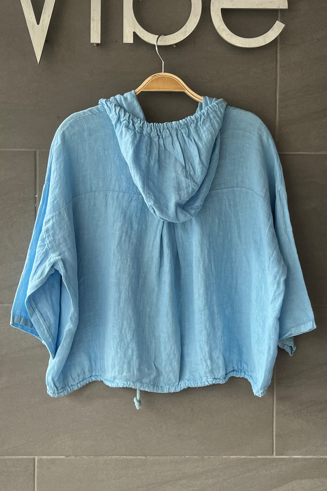 Meo Linen Bomber Jacket (Sky Blue)