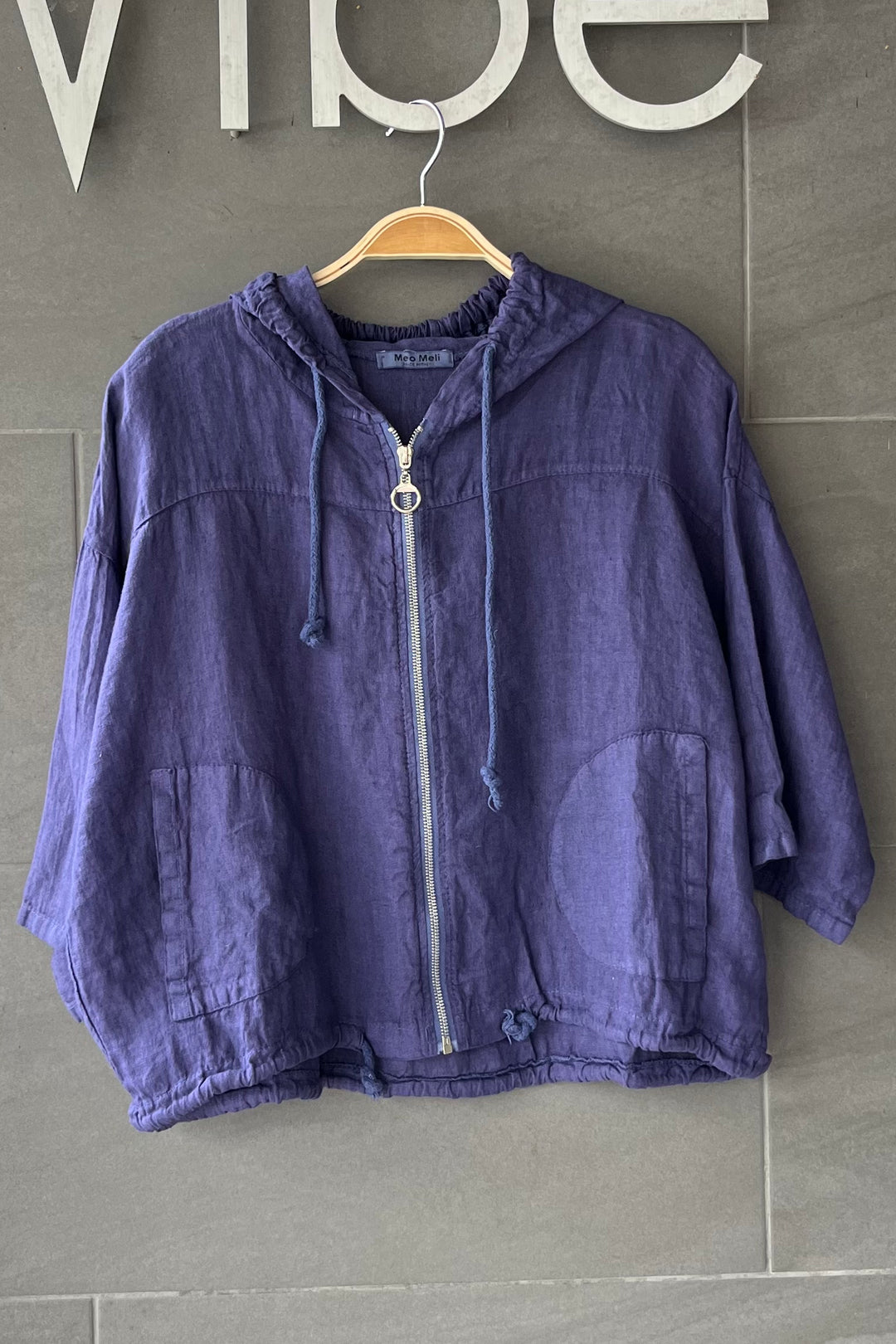 Meo Linen Bomber Jacket (Blueberry)