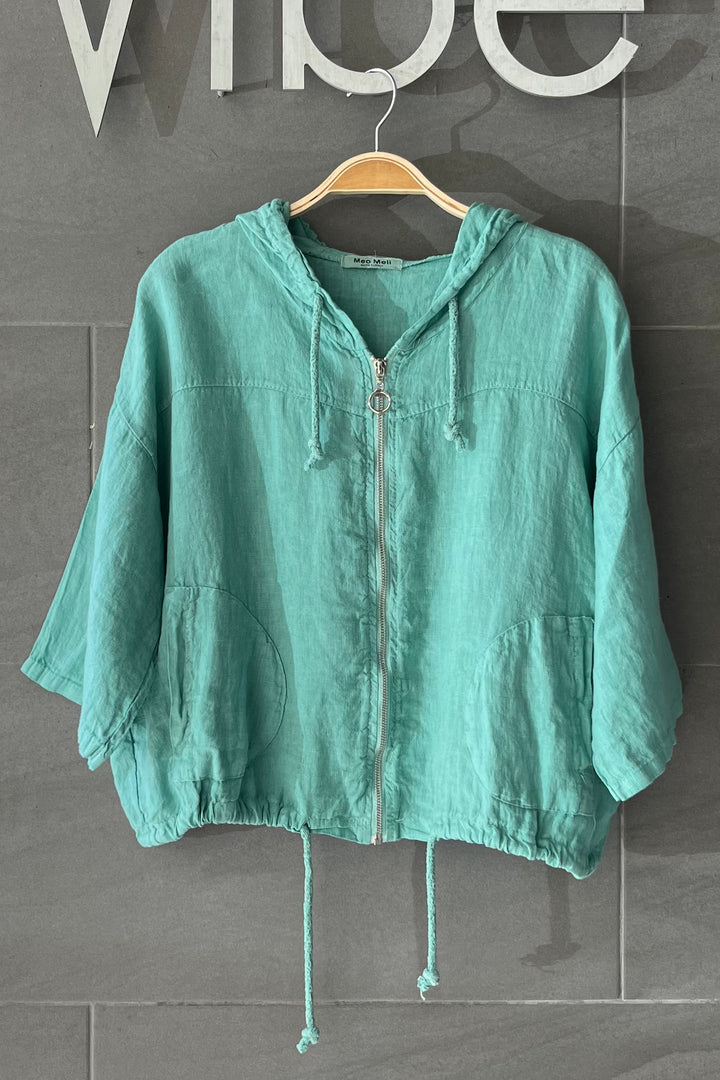 Meo Linen Bomber Jacket (Seafoam)