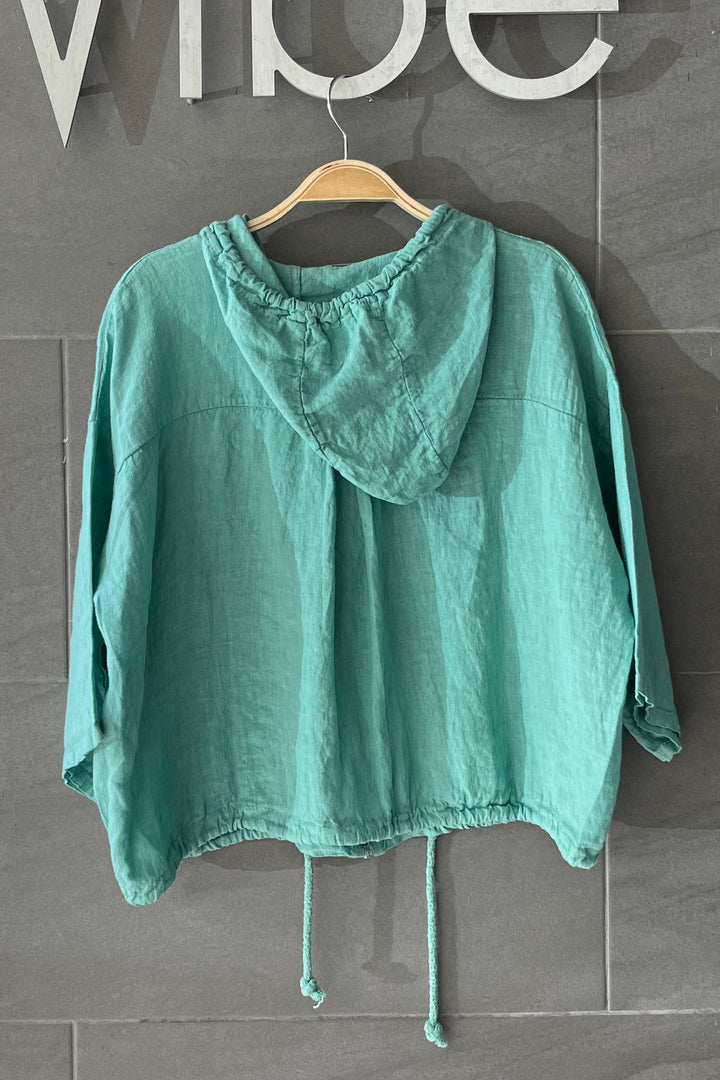 Meo Linen Bomber Jacket (Seafoam)