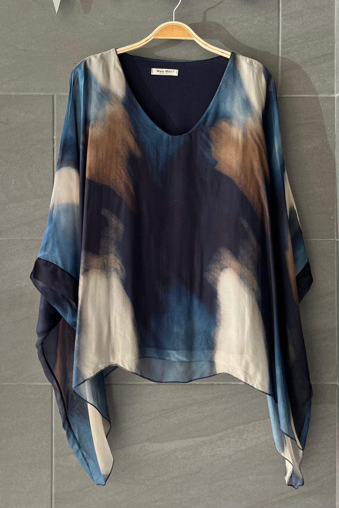 Meo Jackie Silk Blouse (Navy)