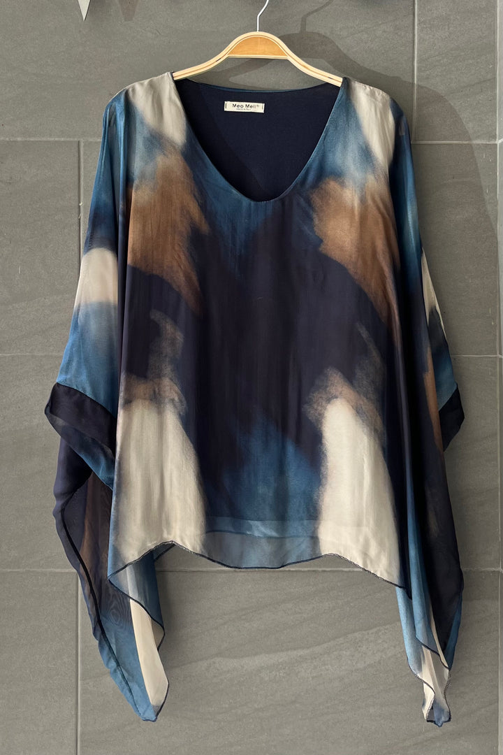 Meo Jackie Silk Blouse (Navy)