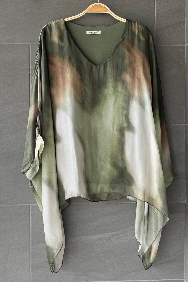 Meo Jackie Silk Blouse (Olive)