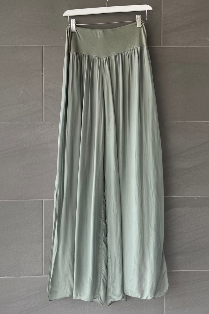 Meo Silk High Rise Pant (Olive)