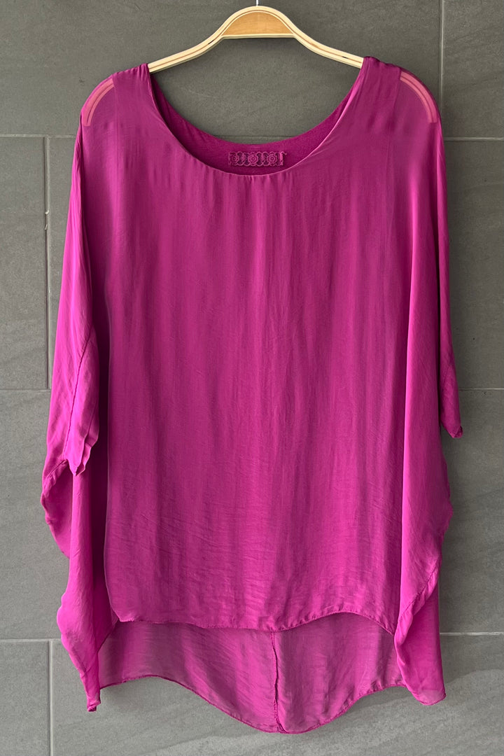 Natalie Silk Tee (Orchid)