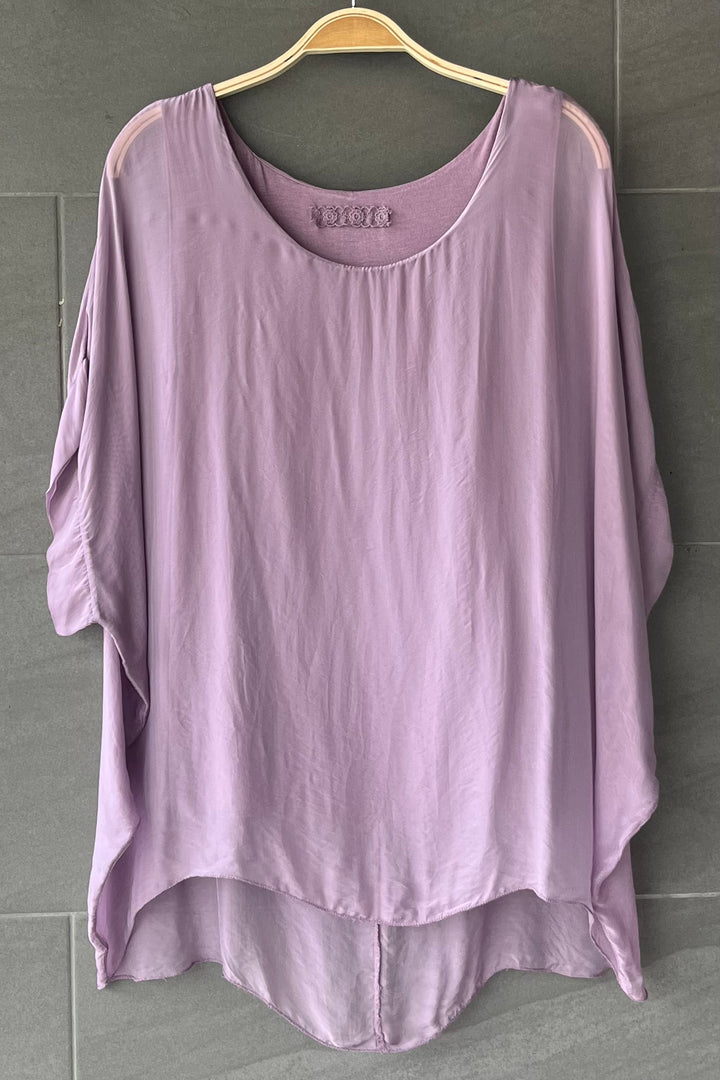 Natalie Silk Tee (Violet)