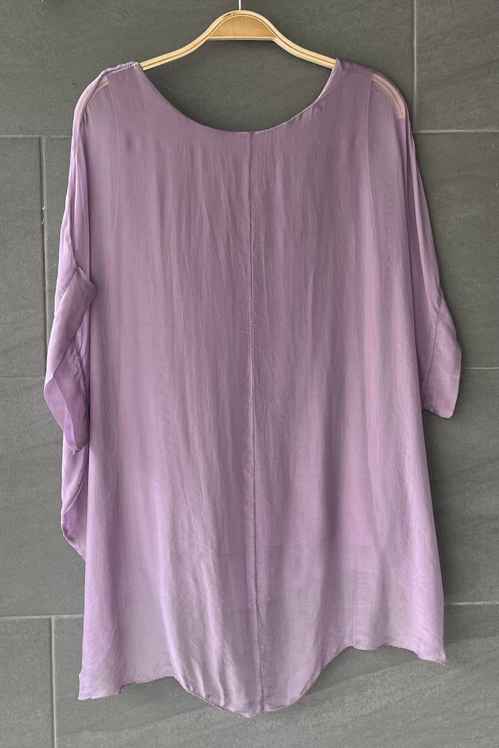 Natalie Silk Tee (Violet)