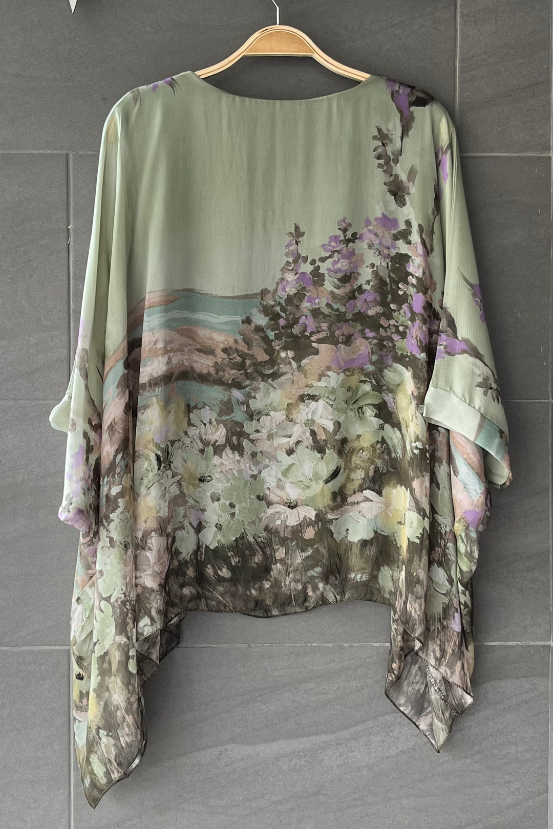 Meo Silk Wildflower Blouse (Olive)