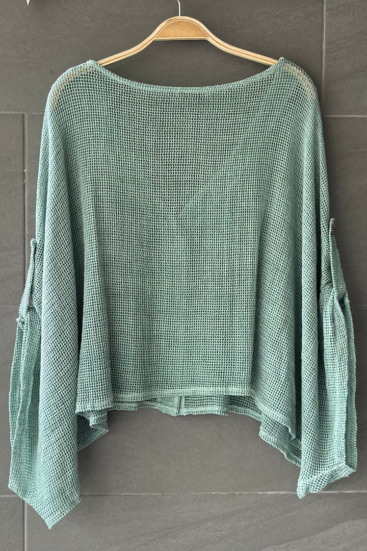 Meo Linen Riviera Top (Light Teal)