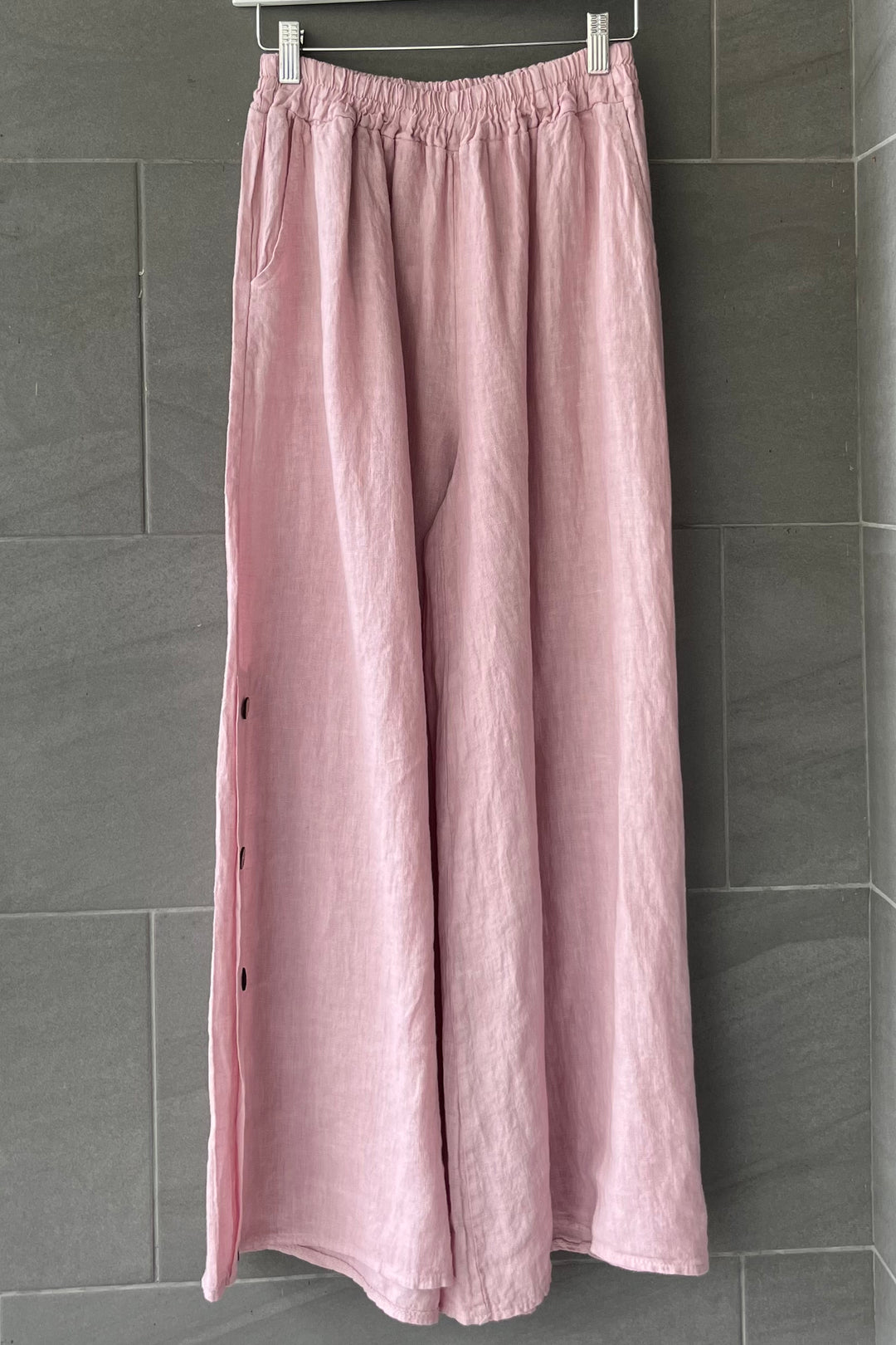 Meo Linen Coastal Button Pants (Pink)