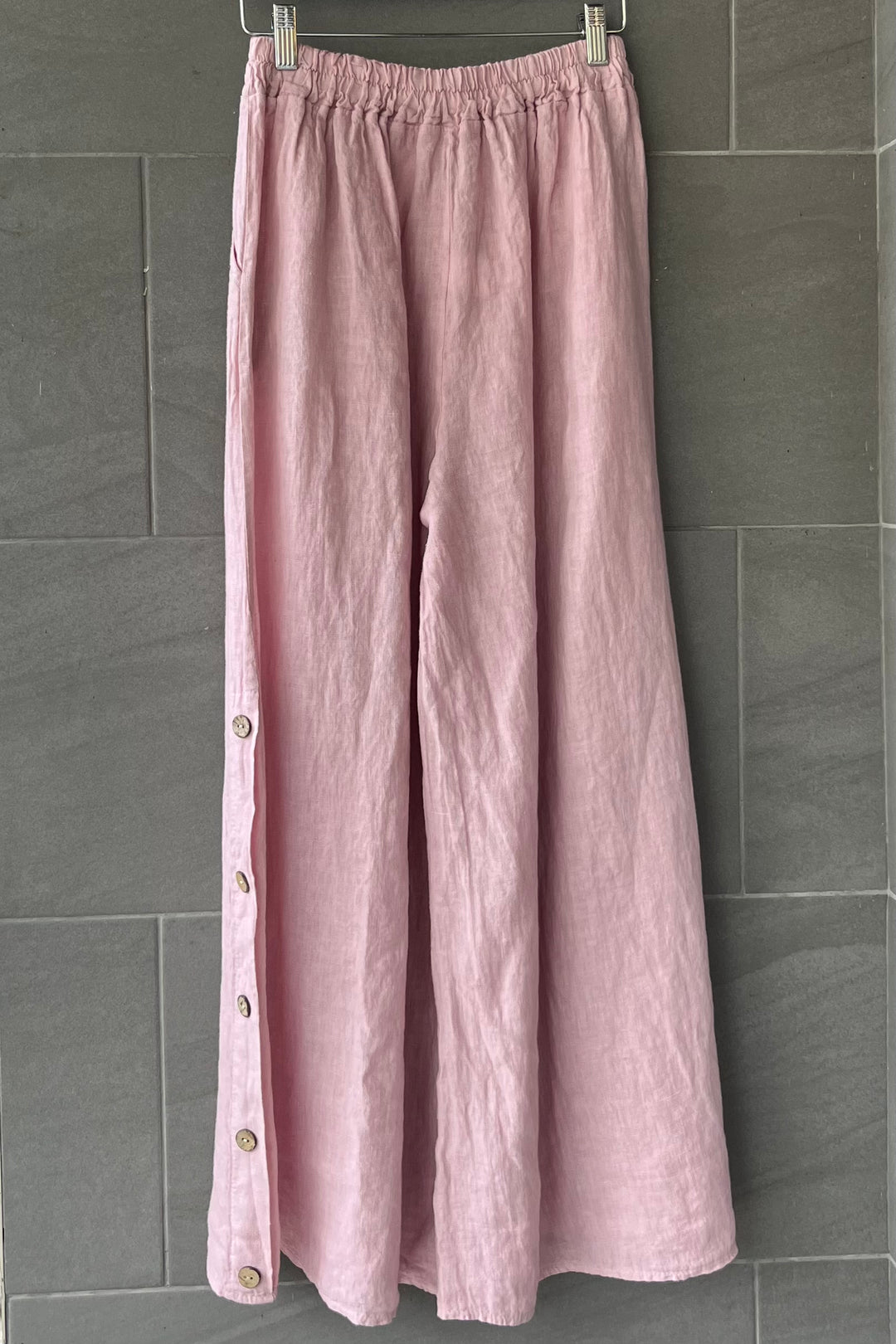 Meo Linen Coastal Button Pants (Pink)