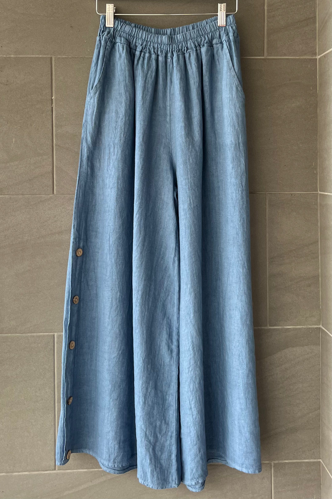Meo Linen Coastal Button Pants (Denim)