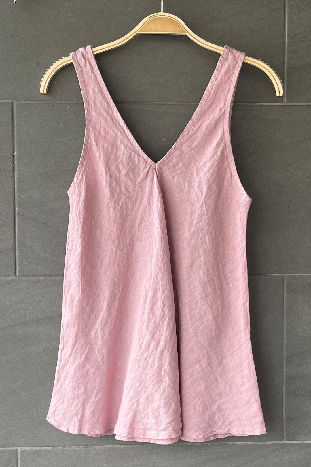 Meo Linen Double V Tank (Pink)