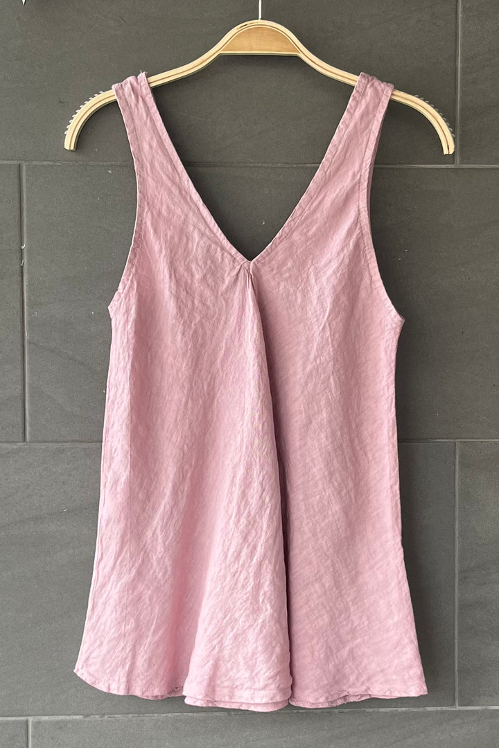Meo Linen Double V Tank (Pink)