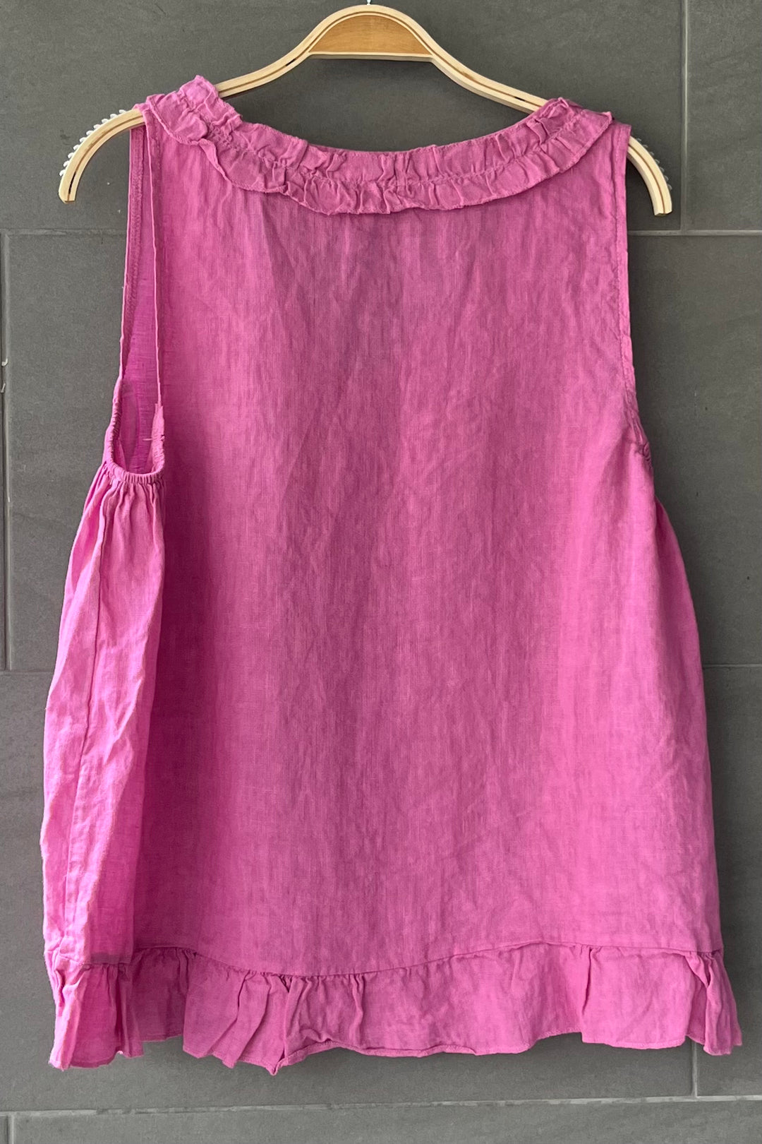 Meo Linen Ruffle Tank (Mauve)