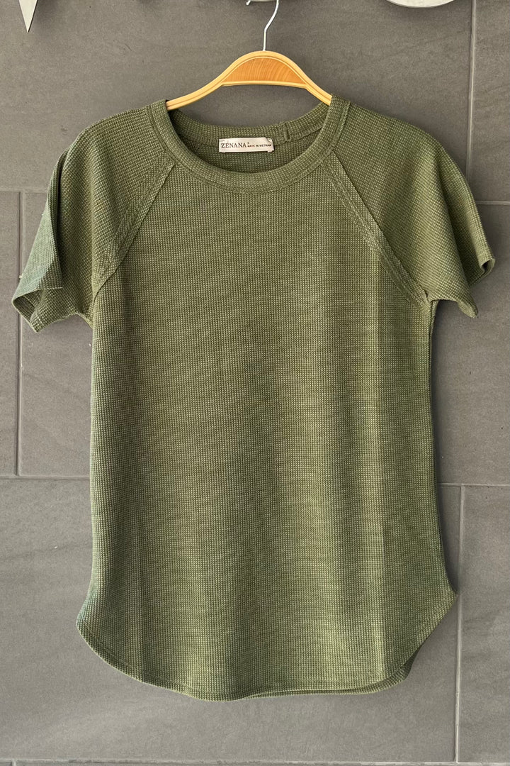 Zen Everyday Waffle Tee (Light Olive)