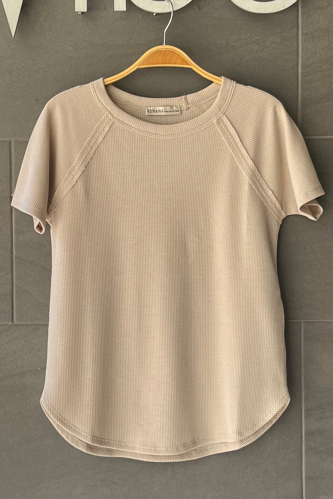 Zen Everyday Waffle Tee (Sand Beige)