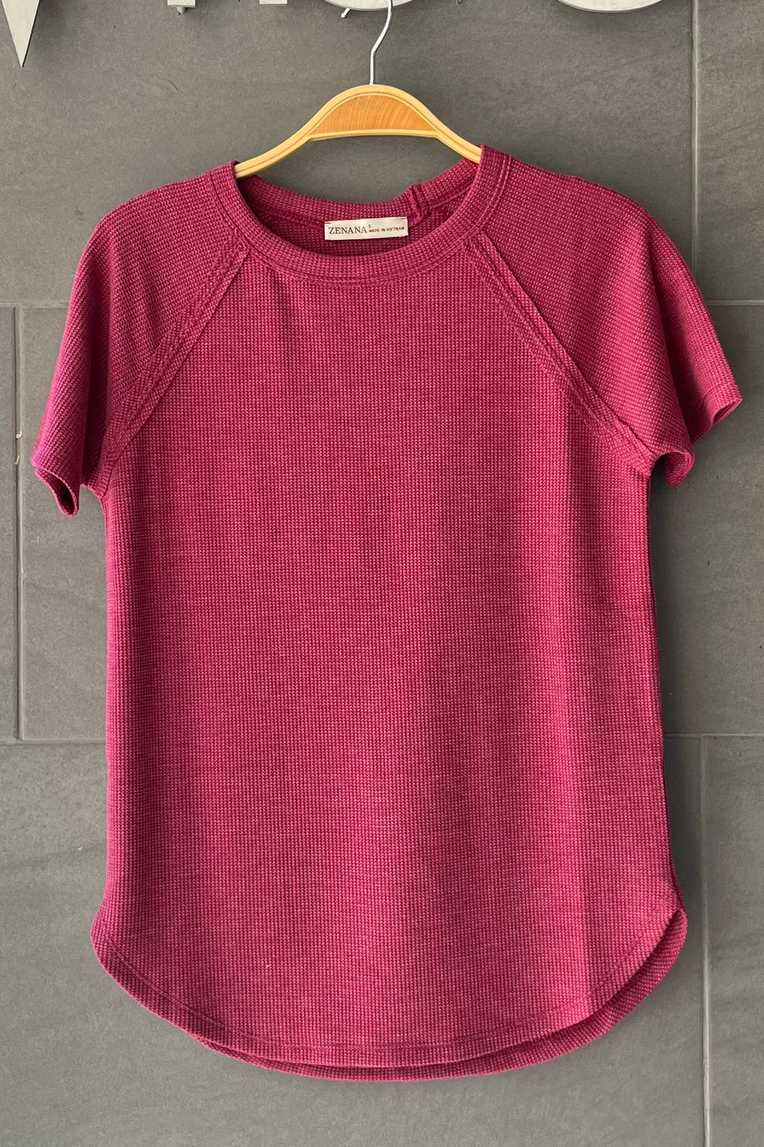 Zen Everyday Waffle Tee (Cabernet)