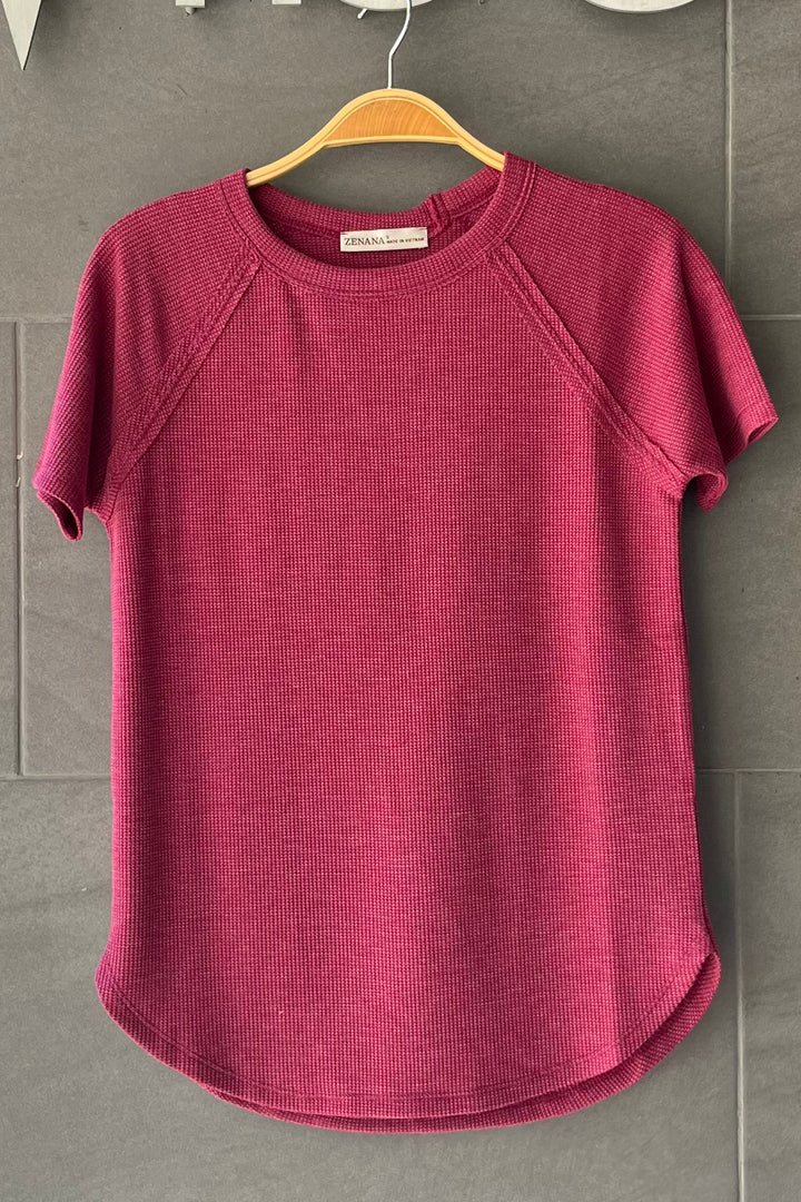Zen Everyday Waffle Tee (Cabernet)