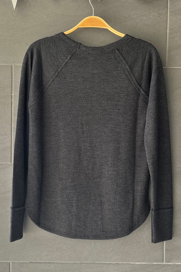Zen Baby Waffle Long Sleeve Tee (Charcoal)
