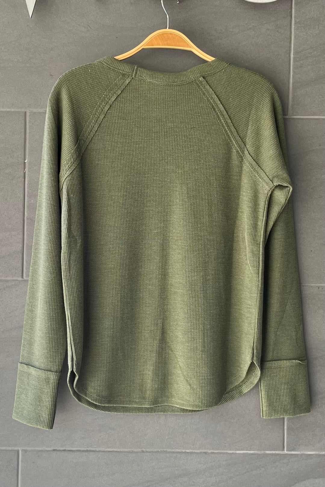 Zen Baby Waffle Long Sleeve Tee (Light Olive)