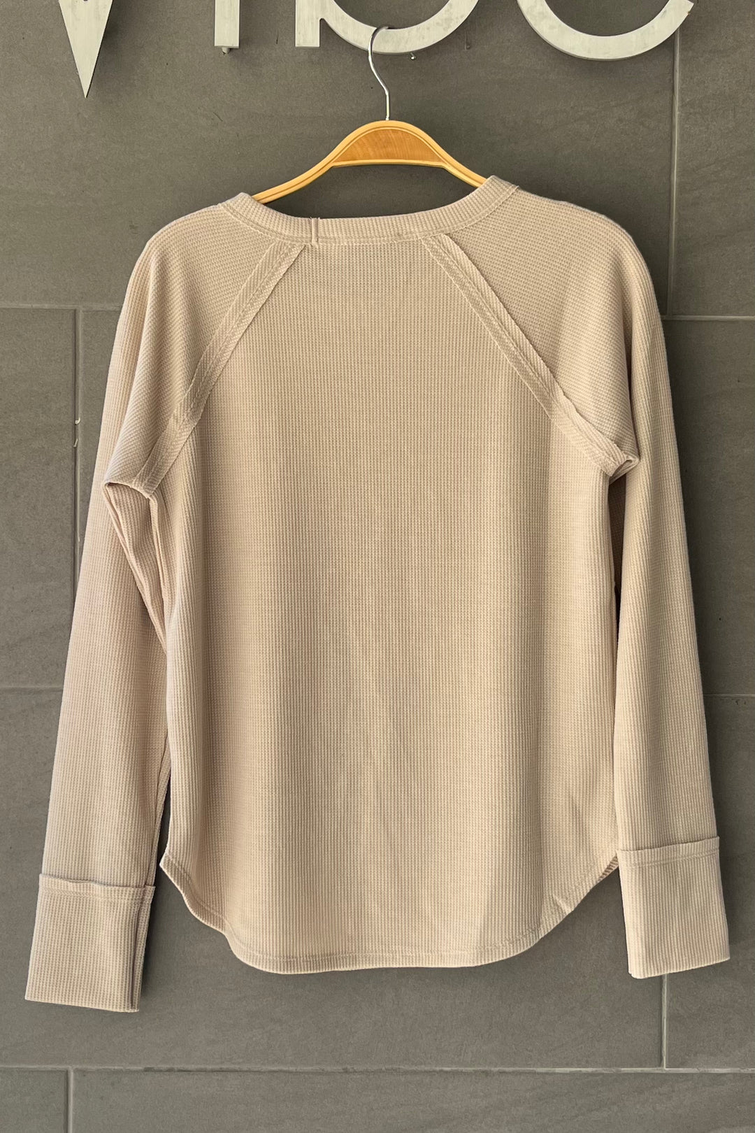 Zen Relaxed Waffle Top (Sand Beige)