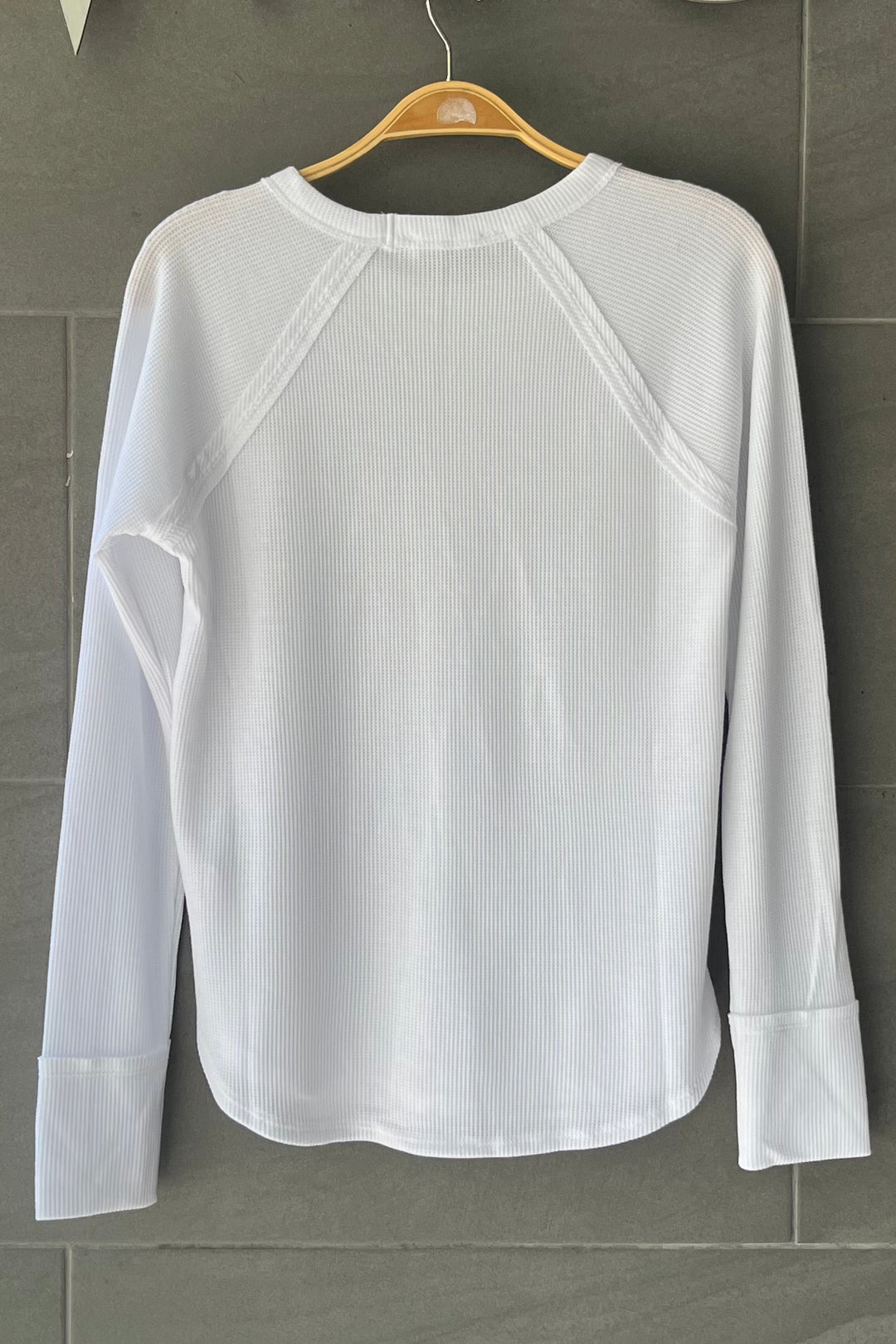 Zen Baby Waffle Long Sleeve Tee (White)