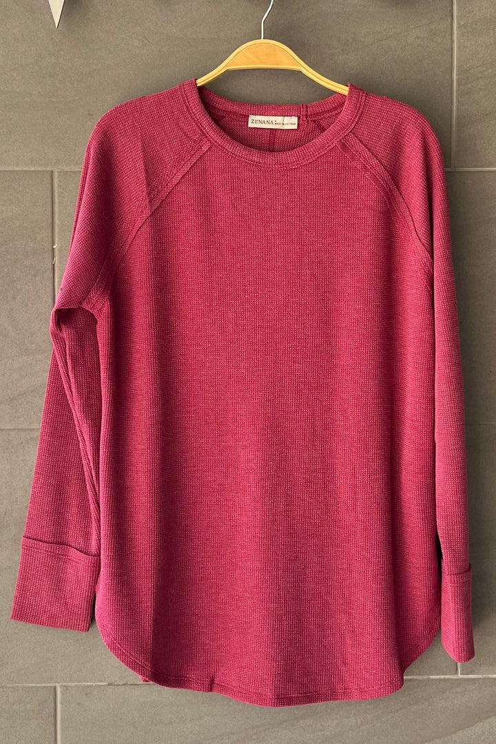 Zen Relaxed Waffle Top (Cabernet)