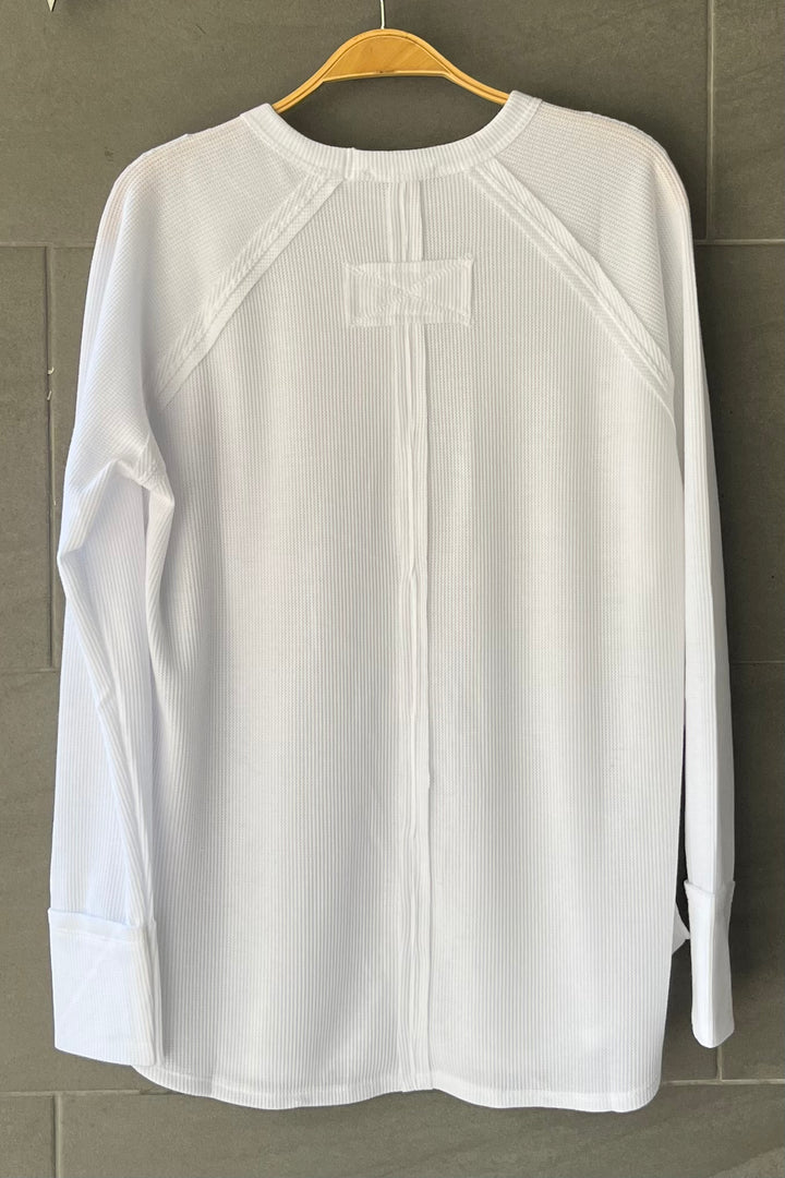Zen Relaxed Waffle Top (White)
