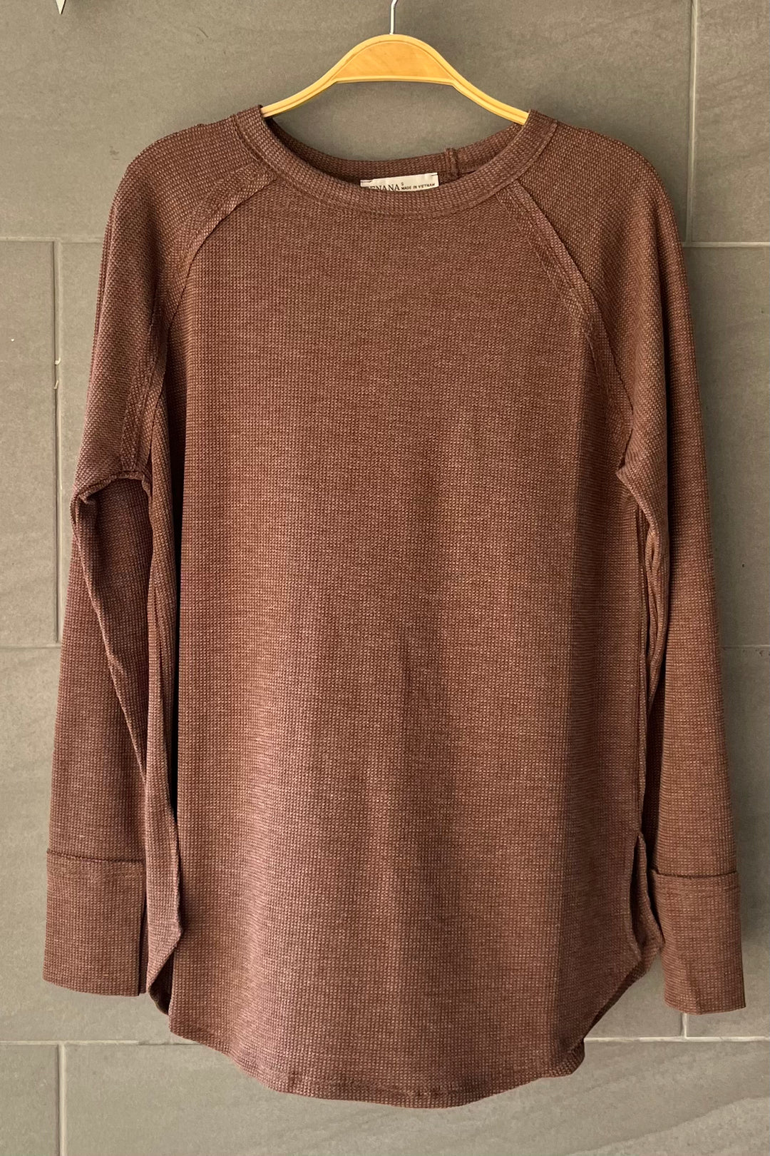 Zen Relaxed Waffle Top (Brown)