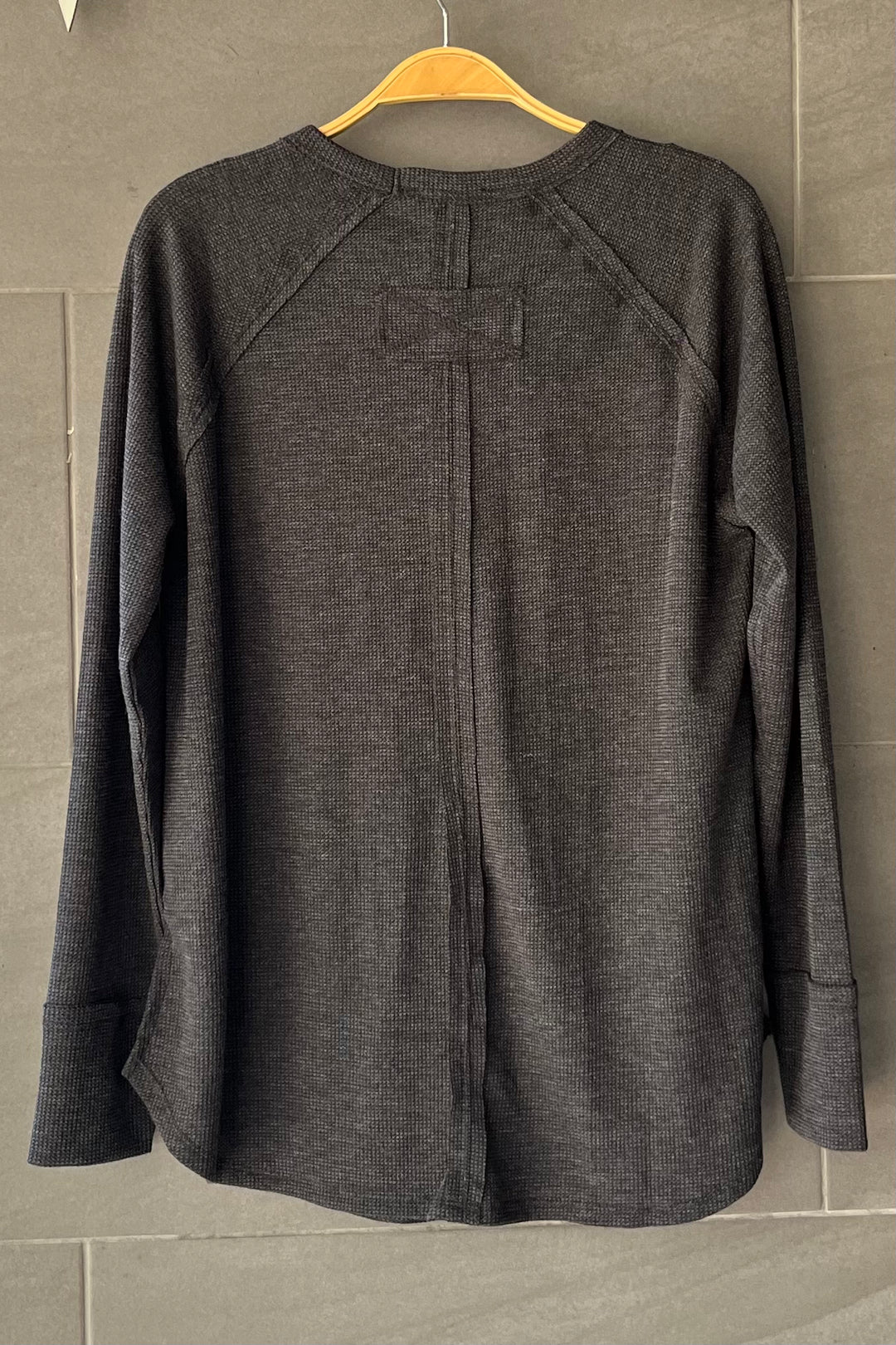 Zen Relaxed Waffle Top (Charcoal)