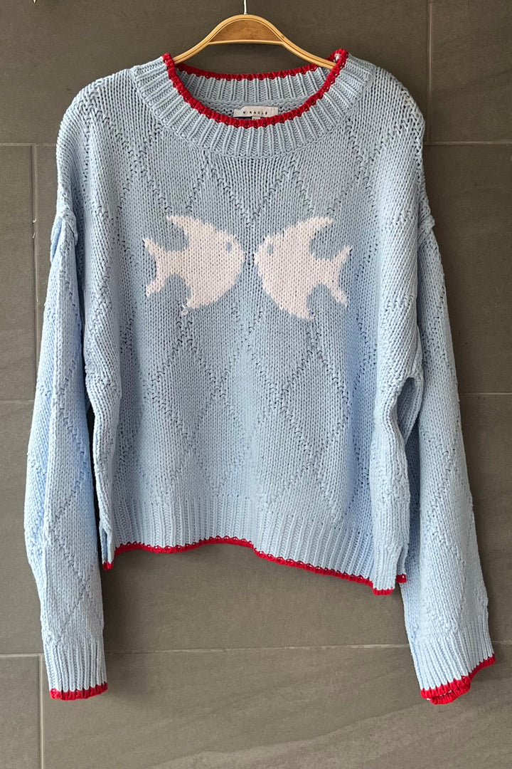 My Cozy Go Fish Sweater (Beach Sky)