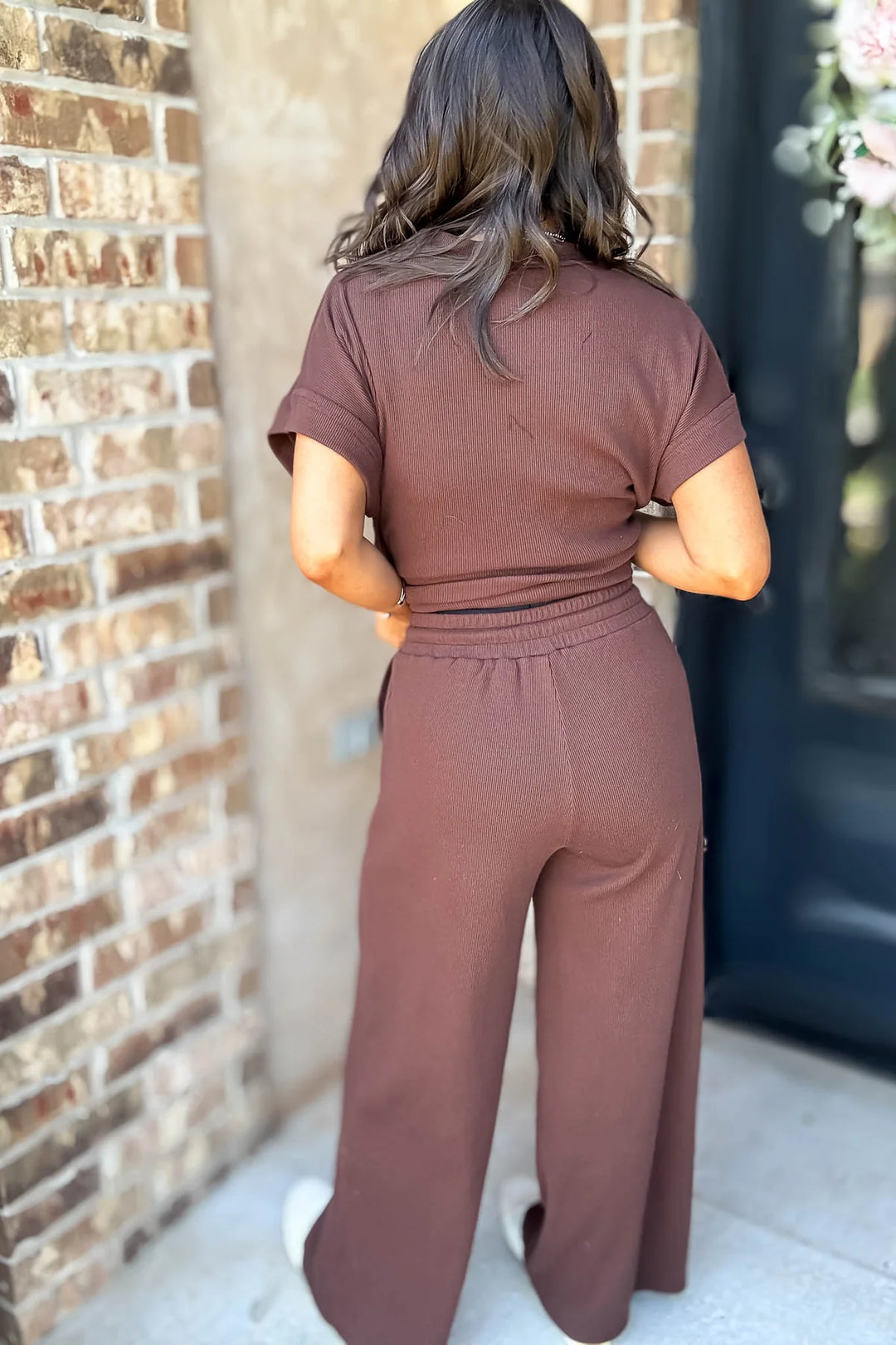 Zen Ribbed Lounge Set (Brown)