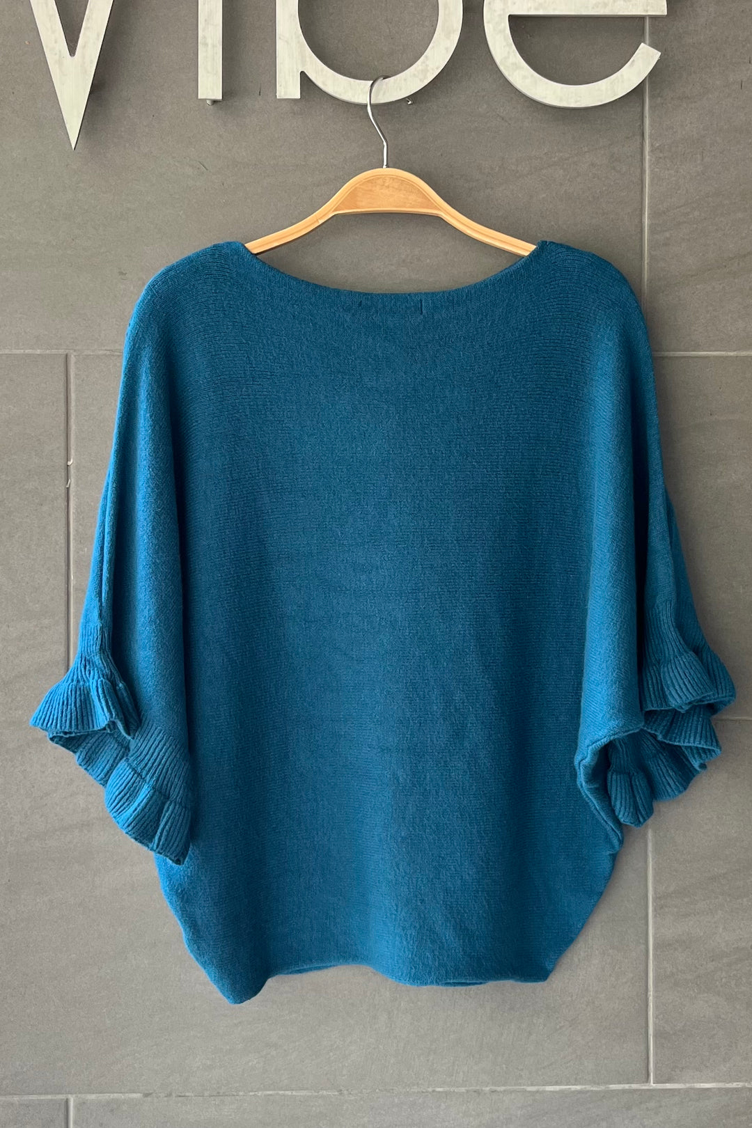 Meo Knit Flutter Sweater (Teal)