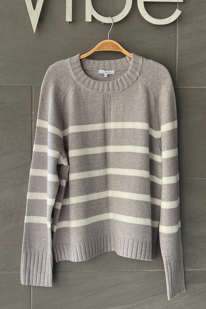 My Cozy Rowan Knit Sweater (Silver/White)