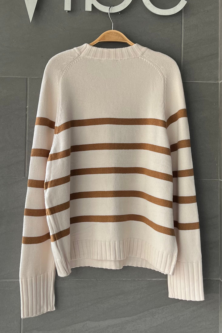 My Cozy Rowan Knit Sweater (Cream/Caramel)
