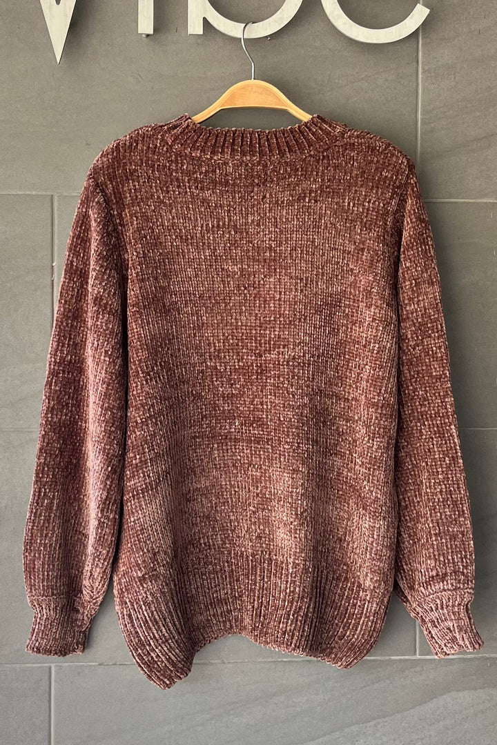 Zen Chenille Rib Sweater (Cedar Brown)