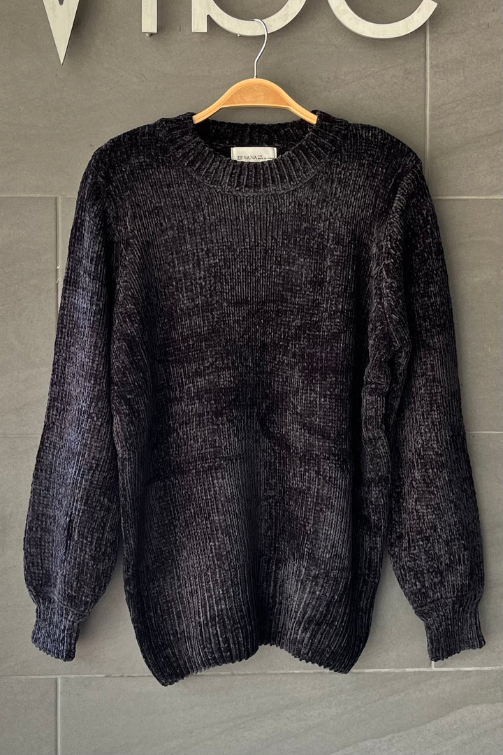Zen Chenille Rib Sweater (Black)