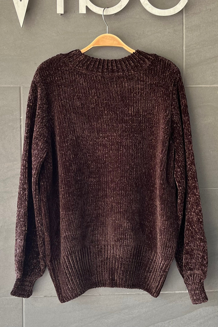 Zen Chenille Rib Sweater (Dark Roast)