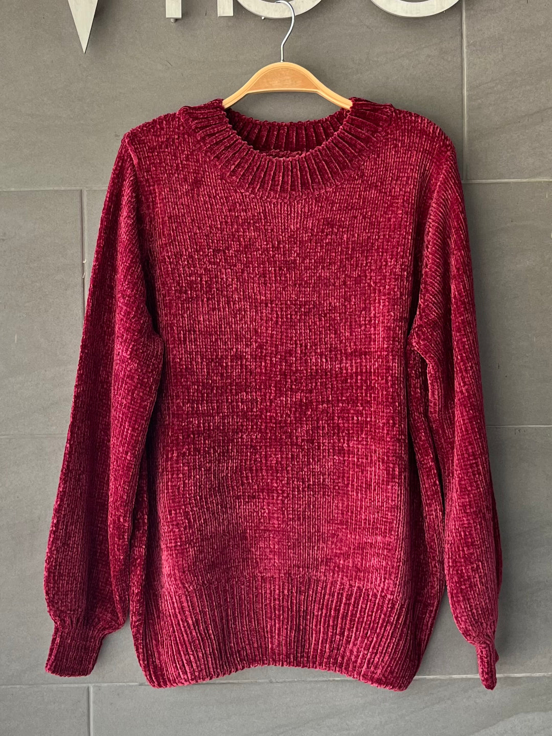 Zen Chenille Rib Sweater (Cabernet)