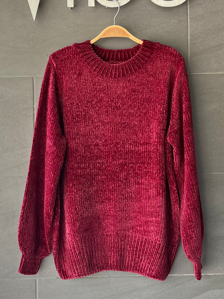 Zen Chenille Rib Sweater (Cabernet)