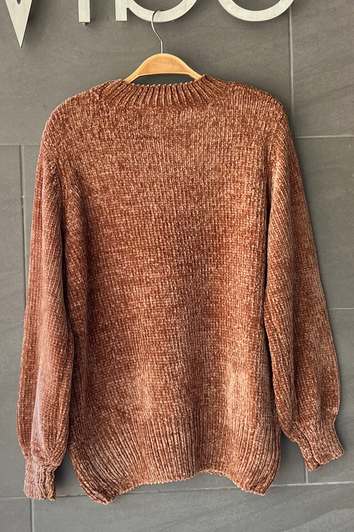 Zen Chenille Rib Sweater (Deep Camel)