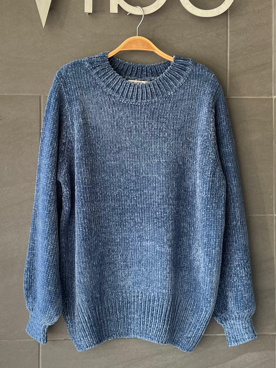 Zen Chenille Rib Sweater (Dusty Blue)