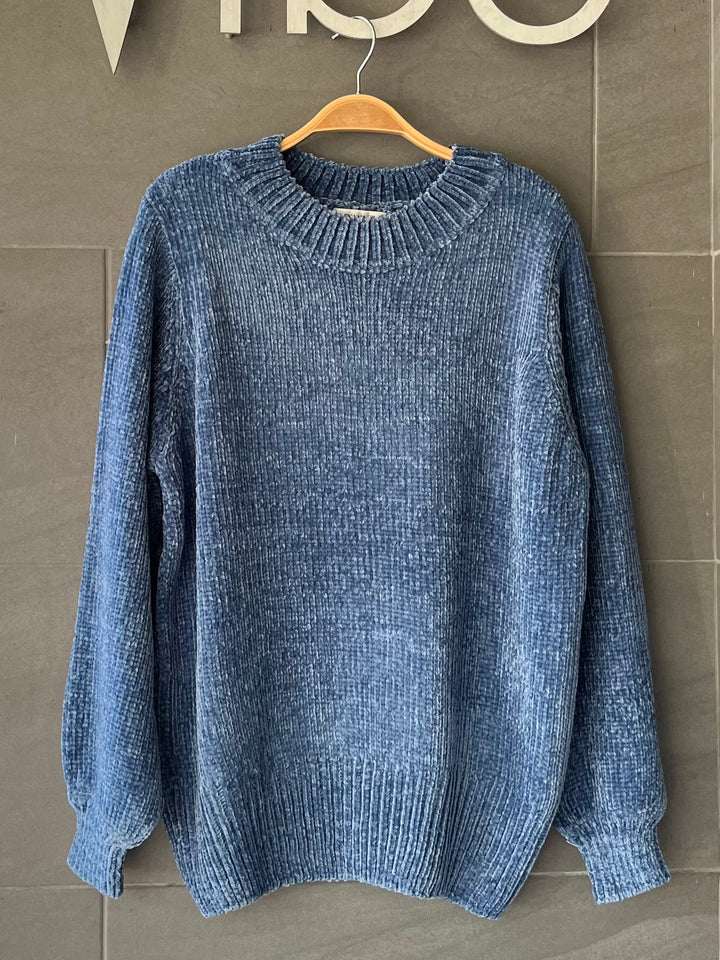 Zen Chenille Rib Sweater (Dusty Blue)