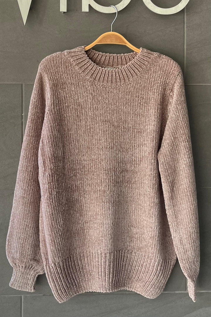 Zen Chenille Rib Sweater (Heather Mocha)
