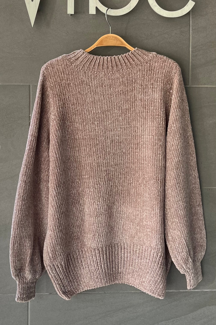Zen Chenille Rib Sweater (Heather Mocha)