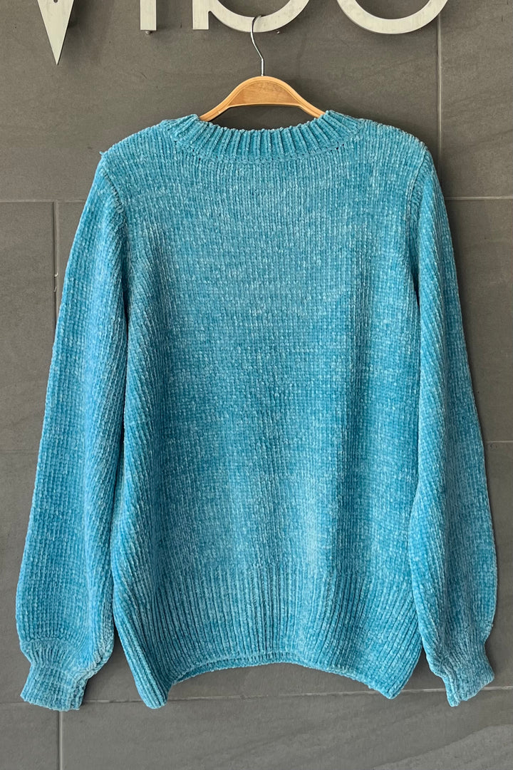 Zen Chenille Rib Sweater (Dusty Teal)